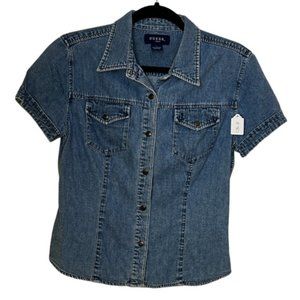 Guess? Jeans Denim Short Sleeved Shirt size L